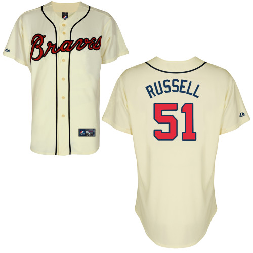 James Russell #51 mlb Jersey-Atlanta Braves Women's Authentic Alternate 2 Cool Base Baseball Jersey